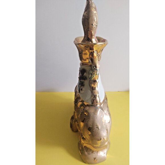 Jim Beam Whiskey Decanter Gold and Pink Flower Design by Regal Ceramics 1972 - Picture 10 of 11